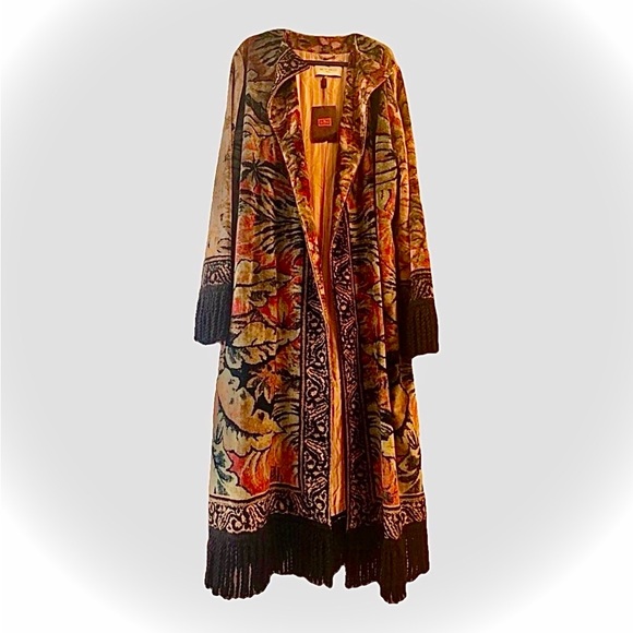 Etro Multicolor Floral Cape coat with Fringe - Picture 13 of 13
